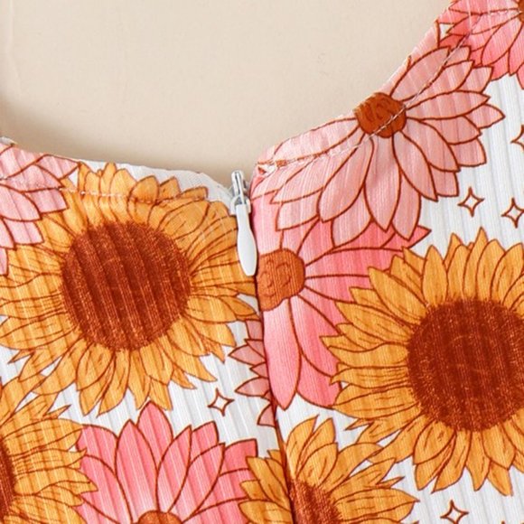 Groovy Jumpsuit Floral Birthday Outfit Clothes Easter Romper Retro Bell Bottom - Picture 6 of 7